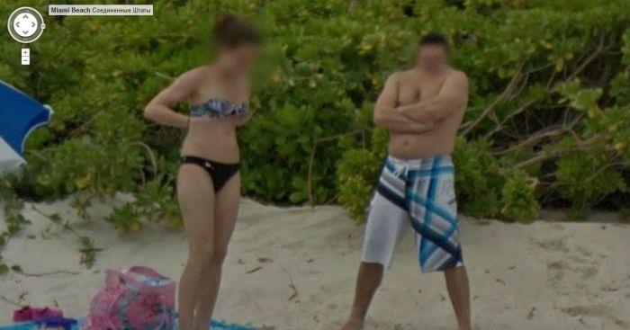 Google kamerasına plajda yakalandılar