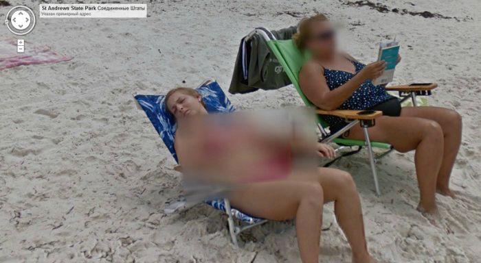 Google kamerasına plajda yakalandılar