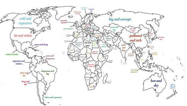 Google aramalarına göre ülkelerin iki kelimelik tanımı