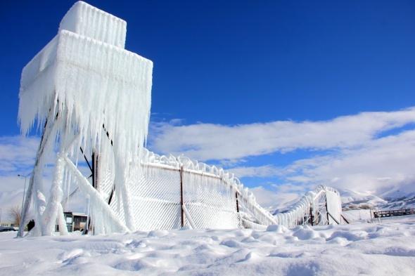 Erzurum'da Sibirya'yı aratmayan görüntü